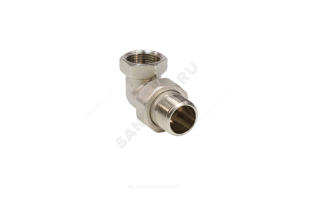 Соединитель латунь никель американка Ду 15 (1/2") угловой ВР/НР VALFEX VF.098.N.012