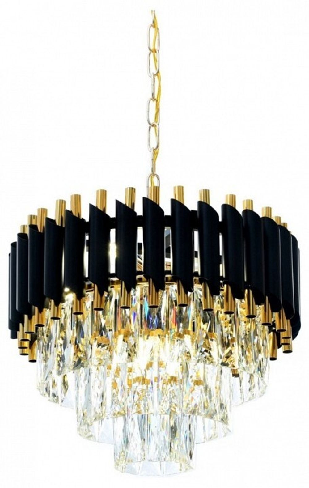 Подвесная люстра LUMINA DECO Funneli LDP 6003-400 BK+F.GD