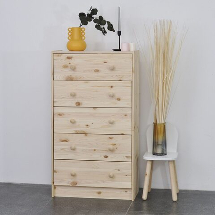 Комод Раст 5 ящиков массив сосны цвет натуральный
