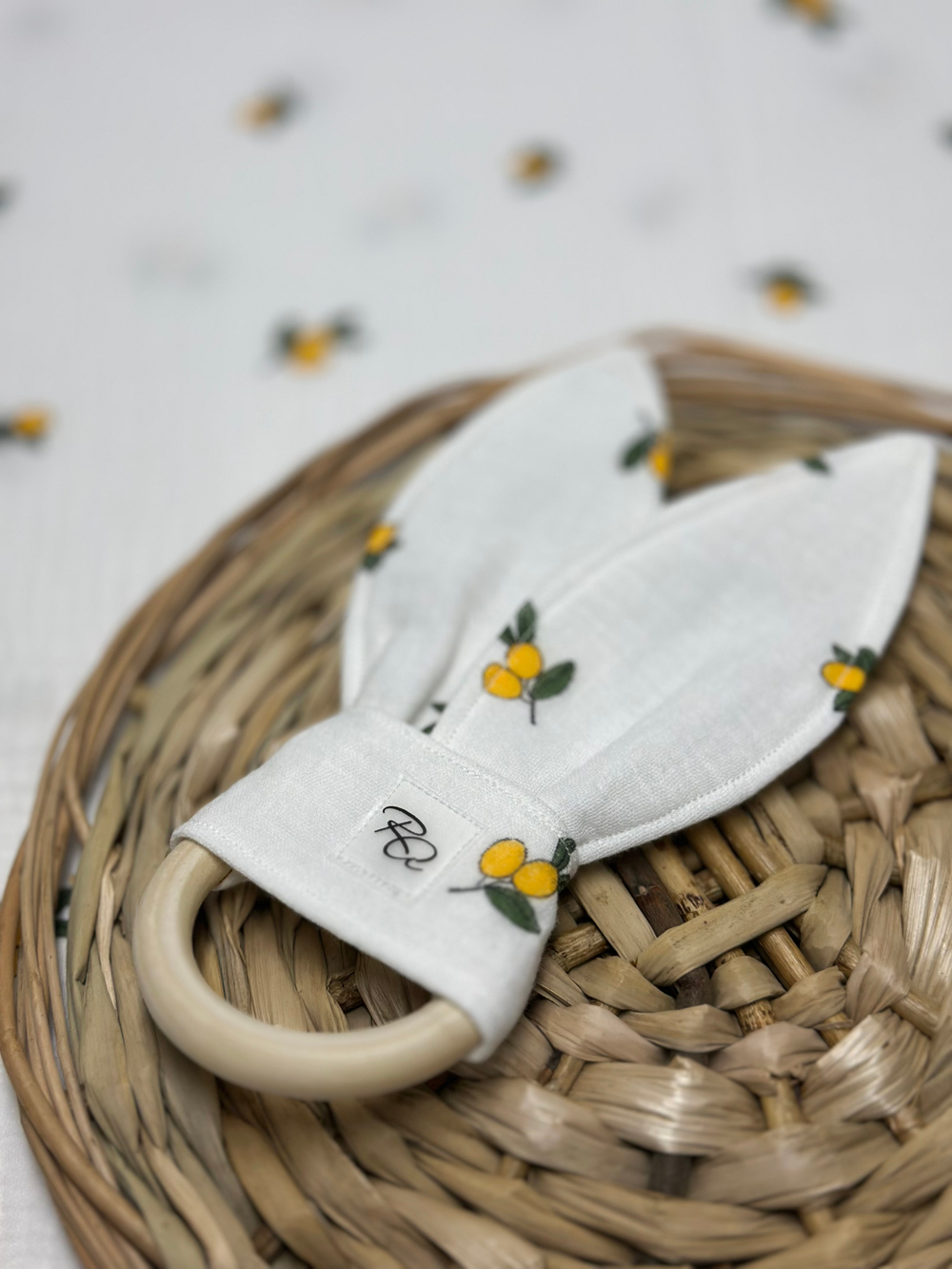 Муслиновая пеленка Лимончики 90*130 (+/-5см)