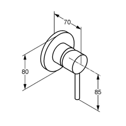 Смеситель для душа Kludi Bozz 389250576 , хром встроенный схема