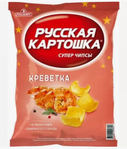 ЧИПСЫ РУССКАЯ КАРТОШКА КРЕВЕТКА 50ГР