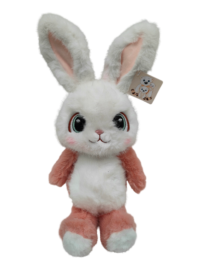 Мягкая игрушка Зайчик бело-розовый 40см