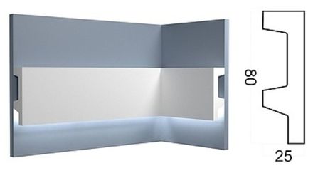 Молдинг Контур под покраску, 80x25 мм