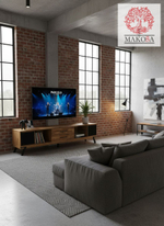 Тумба под телевизор, 220х42х55, Флеверс, напольная, массив дуба, MAKOSA