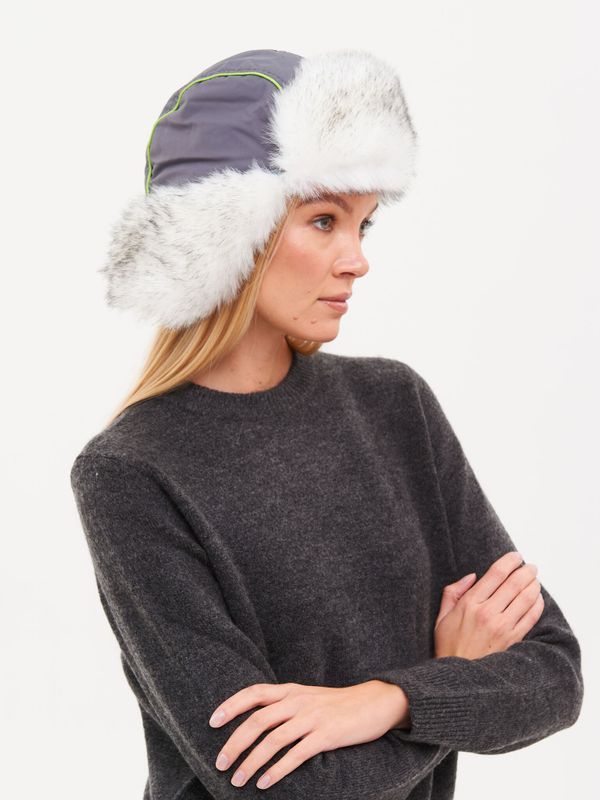 Шапка ушанка зимняя Siberia Lady ткань Breathable цвет Бирюза/Серый