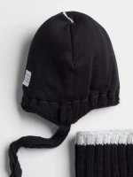 Шапка детская зимняя с помпонами и снуд