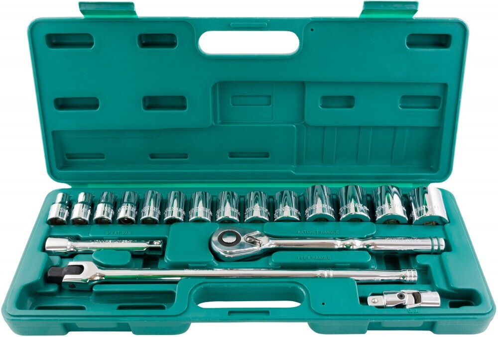 S05H4219S Набор головок торцевых дюймовых 1/2"DR, SAE 3/8"--1-1/4", 19 предметов