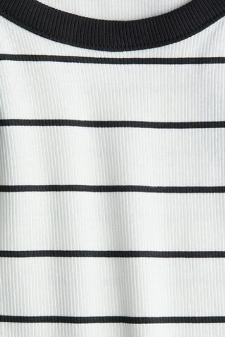 H&M Платье из хлопка в рубчика, белый