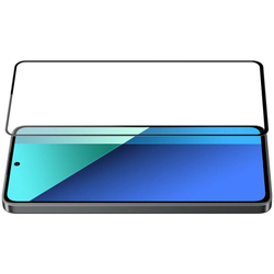 Защитное стекло с отверстием под фронтальную камеру для Xiaomi Redmi Note 13 Pro 4G и Poco M6 Pro 4G, тонкие черные рамками и олеофобное покрытие, G-Rhino