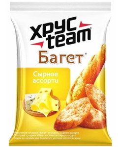 Сухарики Хрусteam Baget Сырное ассорти 60 г