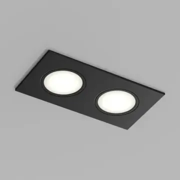 Точечный встраиваемый влагозащищенный светильник 2*GU5.3 IP65 DK3112-BK чёрный Port Denkirs
