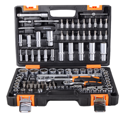 Набор инструментов, 1/2", 1/4", CrV, в кейсе 108 предметов Вихрь