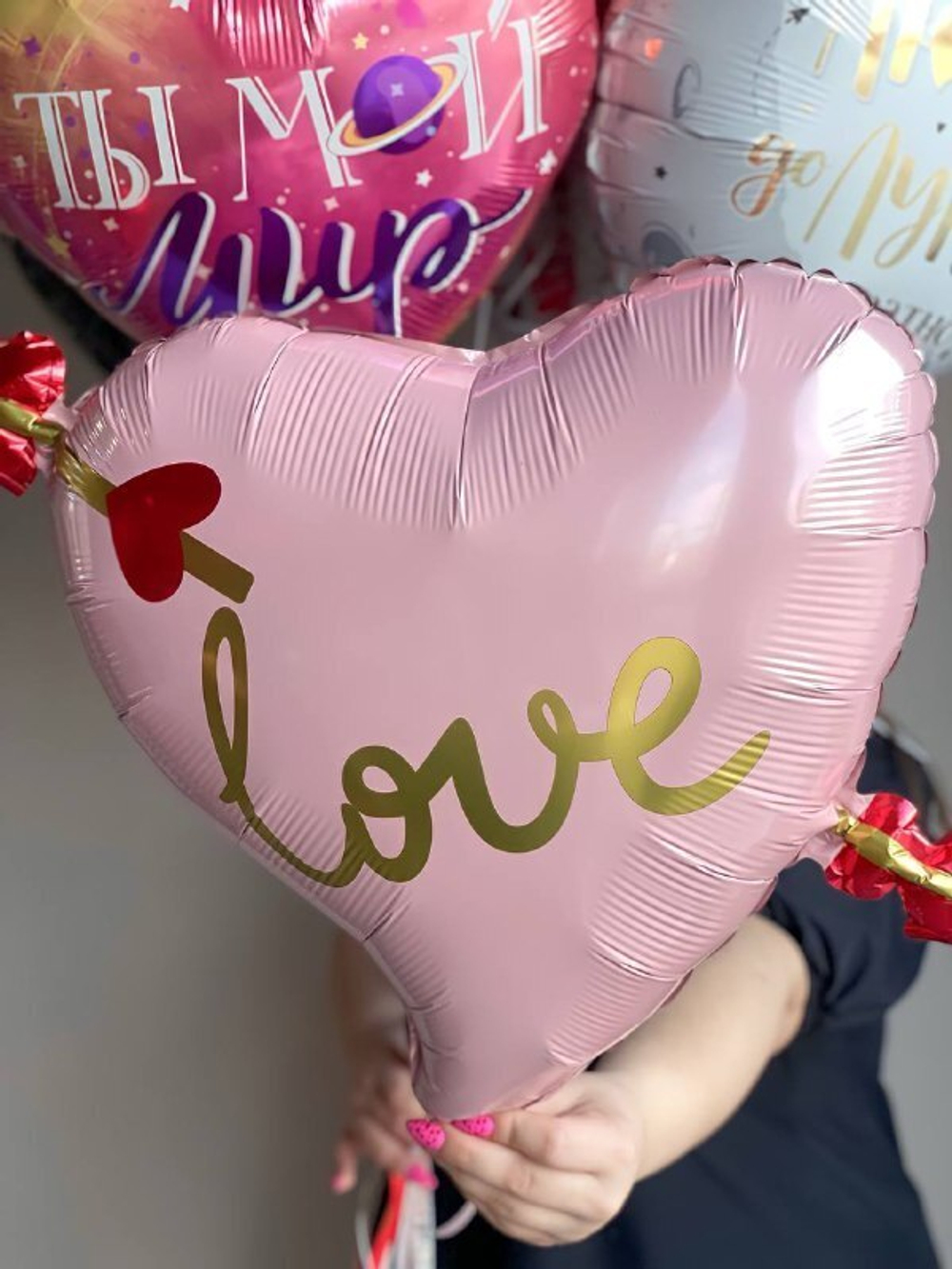 Сердце 18д Стрела Амура роз