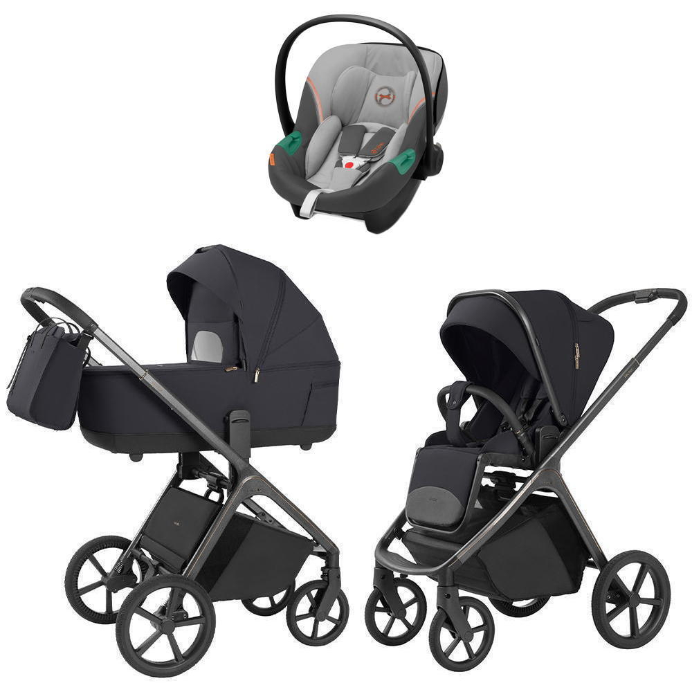 Коляска Carrello Vector 2025 CRL-6551 и автокресло Cybex Aton S2 Lava Grey 3 в 1 Shadow Black