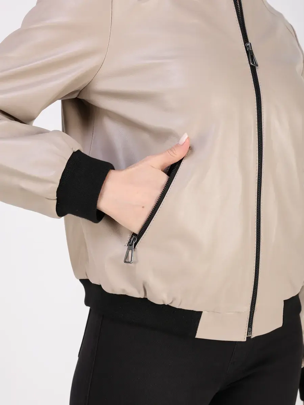 Кожаная куртка демисезонная Турция бомбер