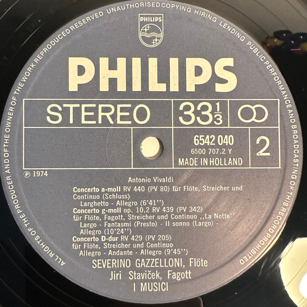 Вивальди - Концерты для флейты, гобоя и фагота 5LP (Голландия 1978г.)