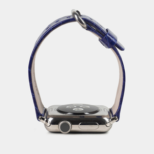 Ремешок для Apple Watch 40/41/42 mm из кожи аллигатора, цвета синего лак