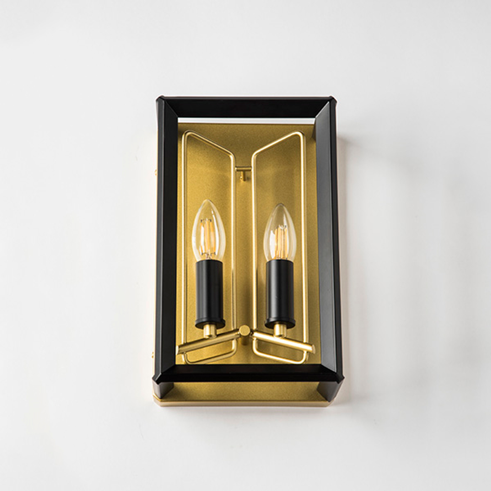 713627 Бра REGOLO 2х40W E14 ЧЕРНЫЙ МАТОВЫЙ/ЗОЛОТО