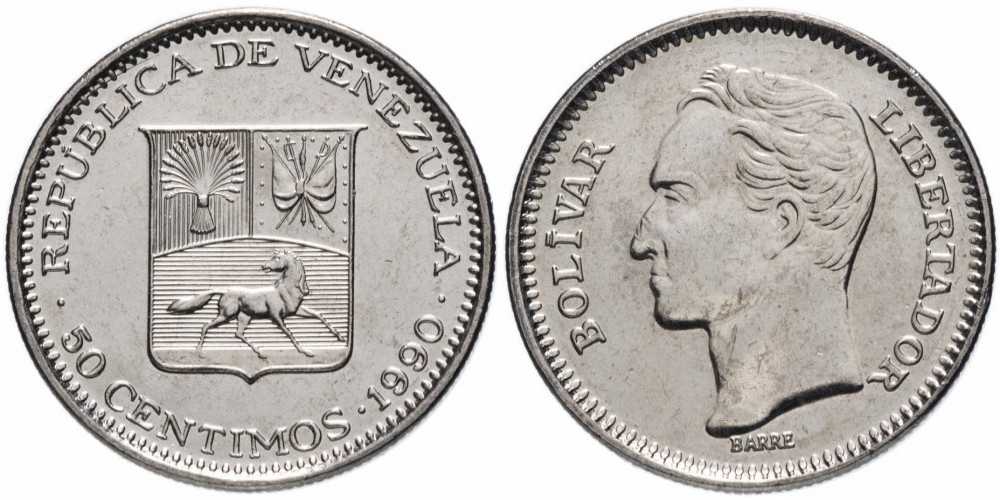 Венесуэла 10 боливаров, 1998 Симон Боливар UNC