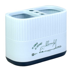 Подставка для канцелярских принадлежностей, 13,8х10х7 см, голубой, 2отделение (- ия)