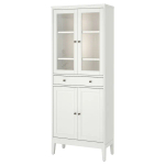 Шкаф со стеклянными дверцами - IDANÄS/IDANАS  IKEA/ ИДАНАС ИКЕА, 81x39x211 см, белый