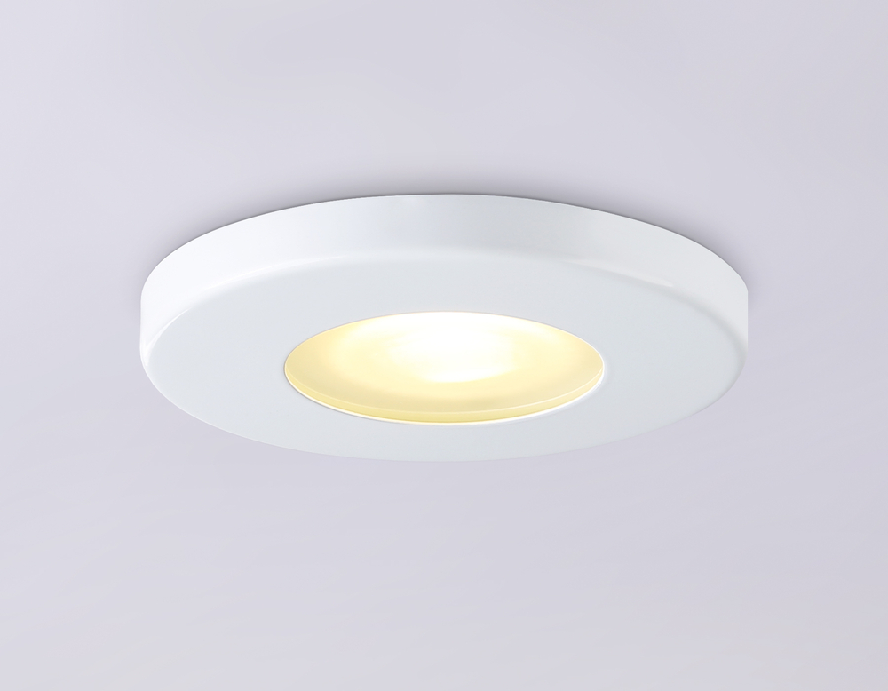 Светильник встраиваемый IP44 с высокой степенью пылевлагозащиты TN1180 WH белый IP44 GU5.3 D85*34