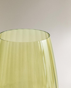 ZARA HOME БОКАЛ ДЛЯ ВИНА ИЗ КРИСТАЛИНА С ОПТИЧЕСКИМ ЭФФЕКТОМ, ЗЕЛЕНЫЙ