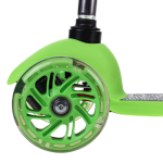 Самокат 3х кол. зеленый, 55см, макс.высота ручки 62см. колеса PU свет, макс.вес 45кг.