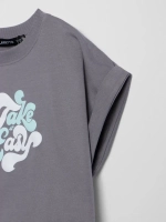 Серый костюм для девочки на лето