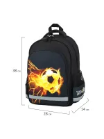 Рюкзак ПИФАГОР SCHOOL для начальной школы, "Fire goal", 38x2