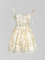 Платье мини YIYI STORY 5318 корсетное на крючках спереди с шортиками в комплекте