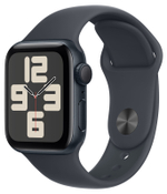 Apple Watch SE, 44 мм, алюминий цвета «Тёмная ночь», ремешок Sport Band цвета «Тёмная ночь» (2024)
