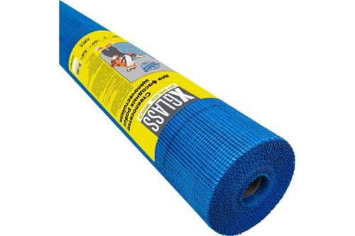 Сетка стеклотканевая фасадная X-Glass Pro 5*5мм, 1*50м, 160гр/м2, ПР (синяя)