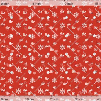 Новогодний принт хо-хо-хо со снежинками by linakilljoy 732 DPI