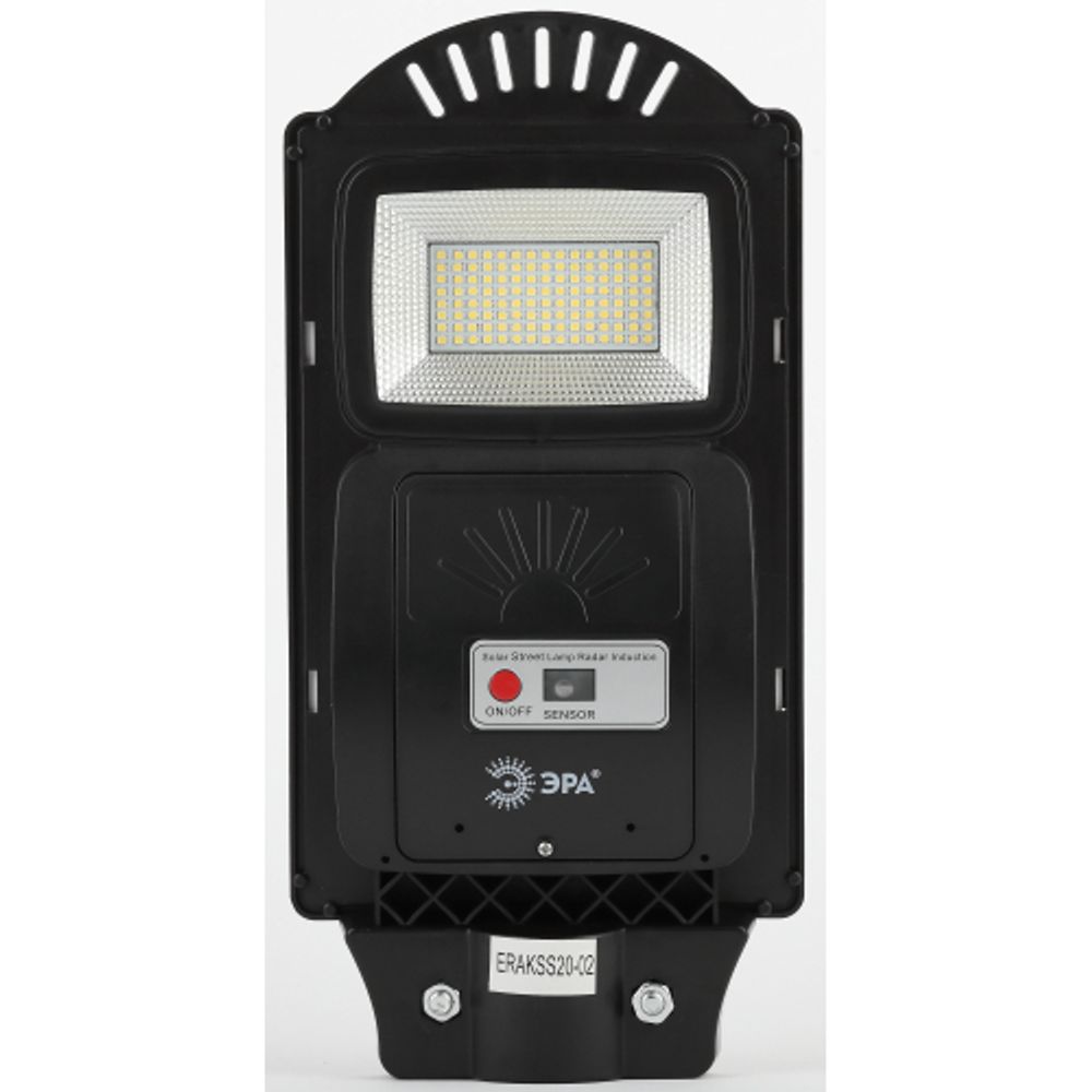 Консольный светильник ЭРА ERAKSS20-02 светодиодный уличный 20 Вт 400 Лм SMD на солнечной батарее с кронштейном | Уличное освещение на солнечных батареях