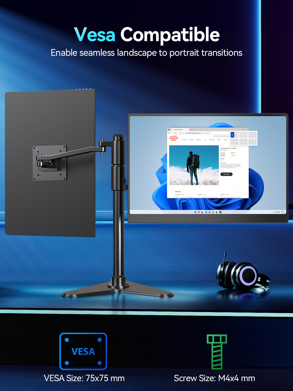 Портативный 16" монитор с защитным чехлом Ucolor O2 3K OLED 2880x1800, 120 Гц