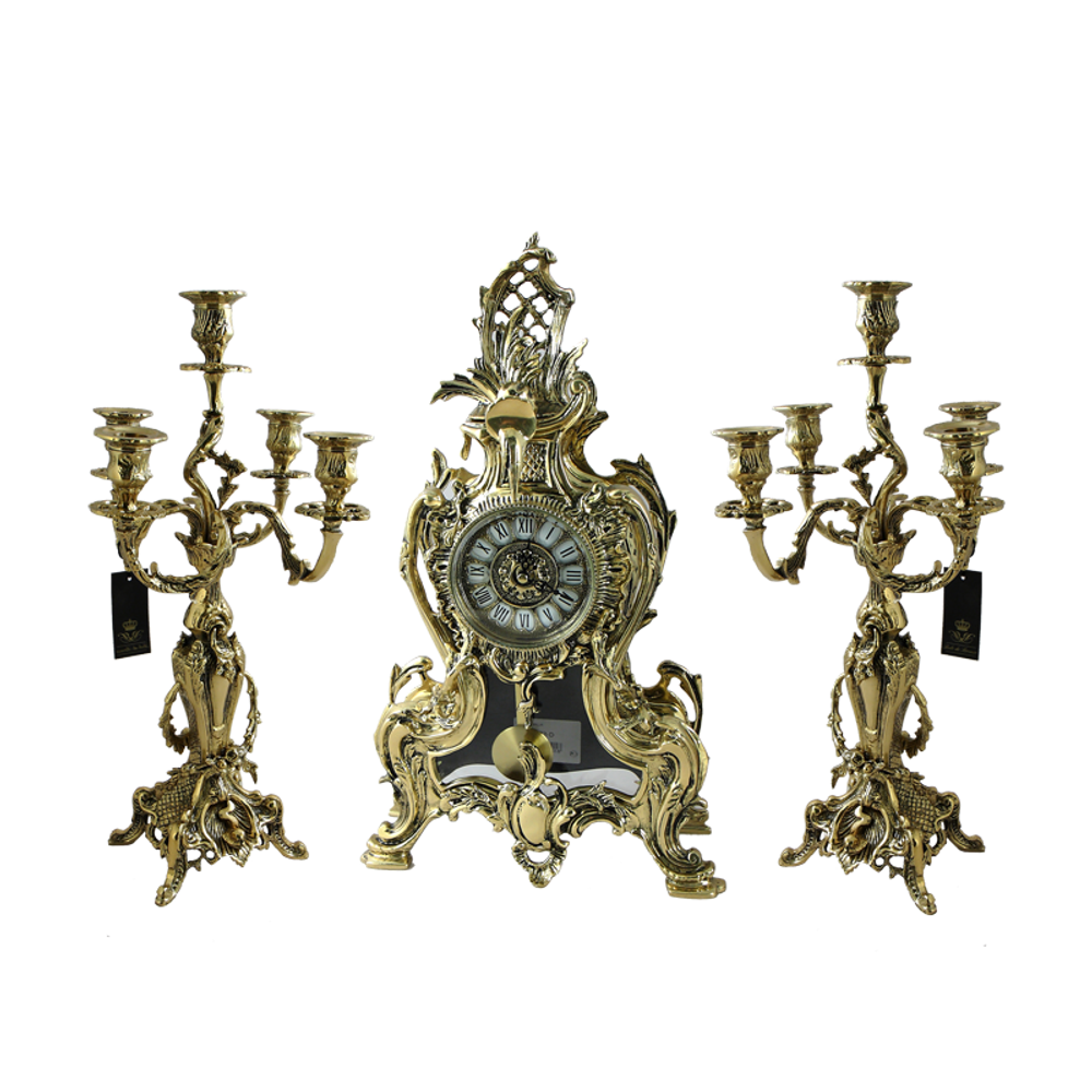 Bello De Bronze Часы Конша с маятником, золото