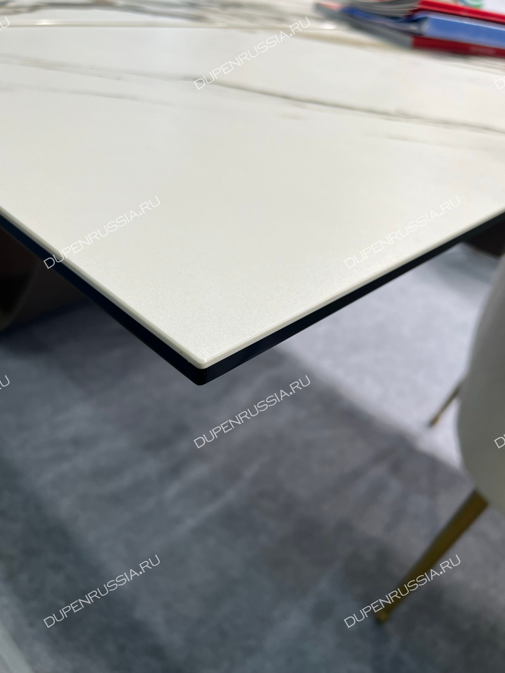 Стол DT9305CI (200-300) белый керамика KL-188/золотая пудра