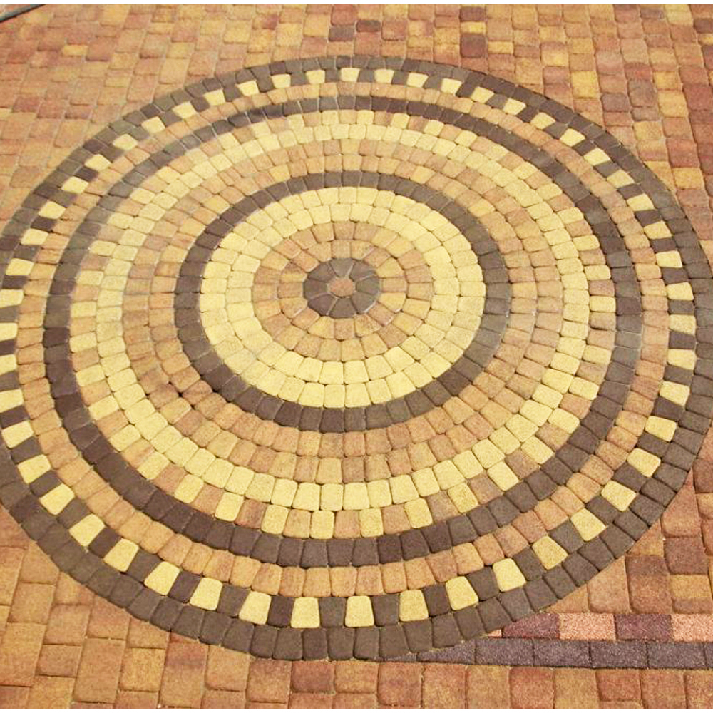 Тротуарная плитка КЛАССИКО (круг) Гранит Желтый, комплект из 3 видов плит