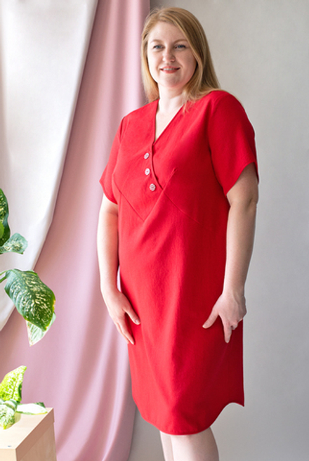 Летнее платье 3225зп, красный #259Кр053225зп