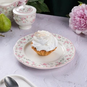 Тарелка классическая d=21 cм,фарфор "NOBLE" серия "Retro Ritz-La Vie En Rose"