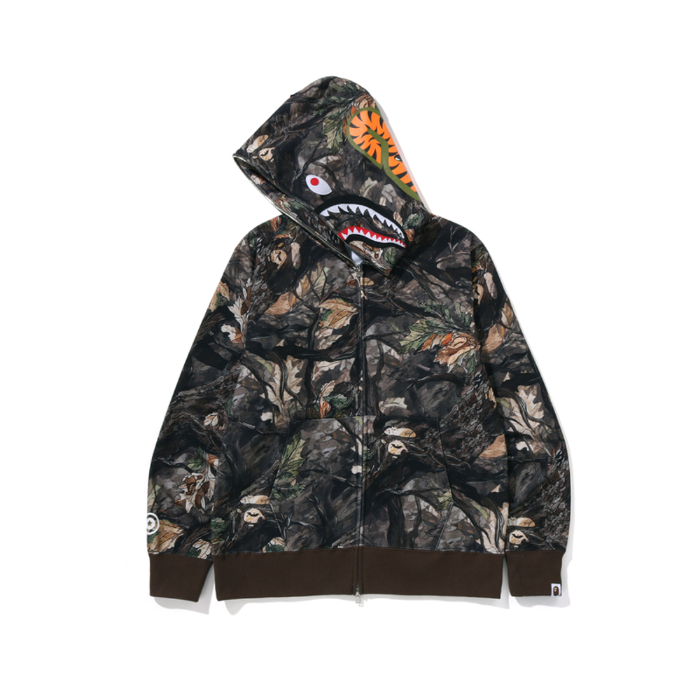 A Bathing Ape Bathing Ape Tree Edge Camo Shark Zip Up Худи коричневый