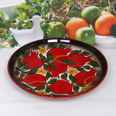 Ляган плоский 32см Гранат Риштанская Керамика