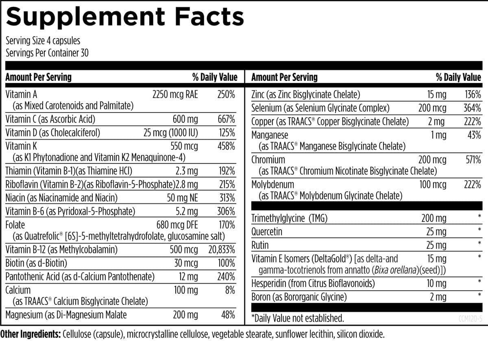 Designs For Health - CCM120 - DFH Complete Multi™ with Copper - 120 capsules