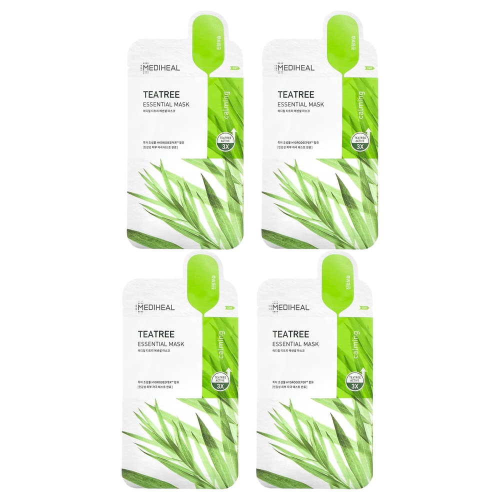 MEDIHEAL, Tea Tree, Essential Beauty Mask, 4 шт., По 24 мл (0,81 жидк. унц.)