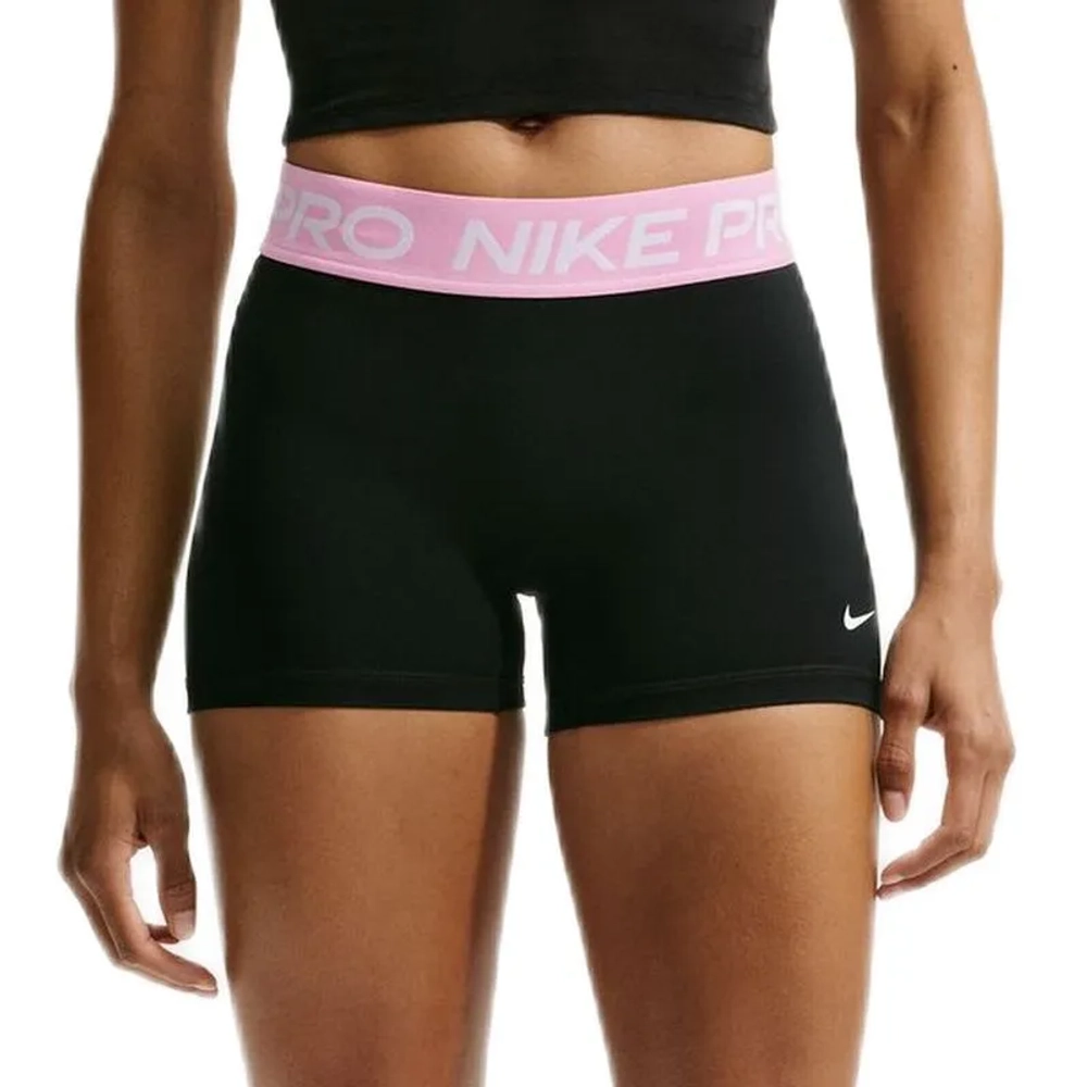 Женские теннисные шорты Nike Pro Dri-Fit 365 Mid-Rise 3in - black/pink rise/white