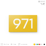 Номер на дверь 971, табличка на дверь для офиса, квартиры, кабинета, аудитории, склада, желтая 120х70 мм, Айдентика Технолоджи