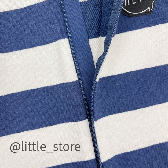 Слип из футера "Папа-мой герой" полоска на темно-синем