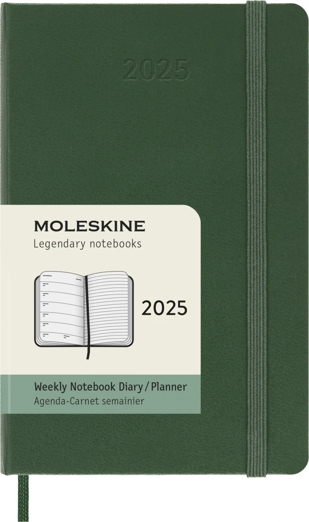 Еженедельник на 2025 год Moleskine Classic (DHK1512WN2) 9х14см твердая обложка зеленый